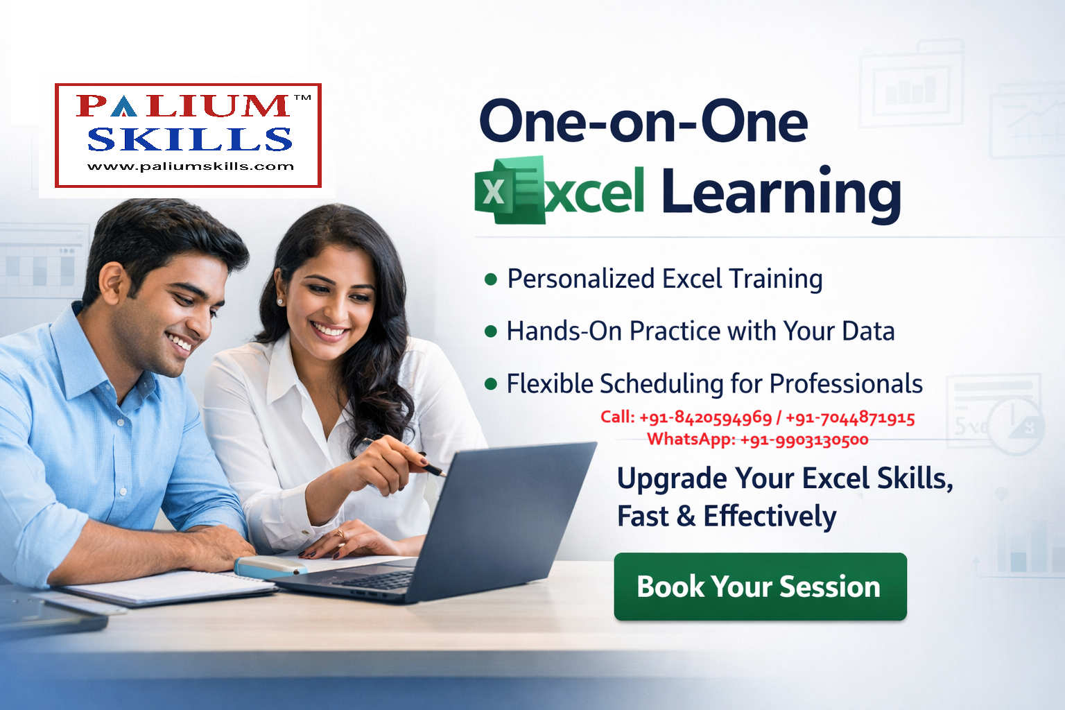 Advantages of Doing One-on-One Excel Classes at Palium Skills
