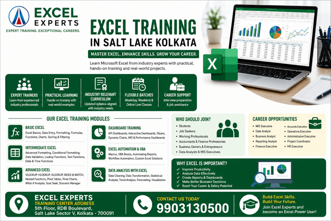 Excel Training in Salt Lake Kolkata – Learn Advanced Excel with Excel Experts